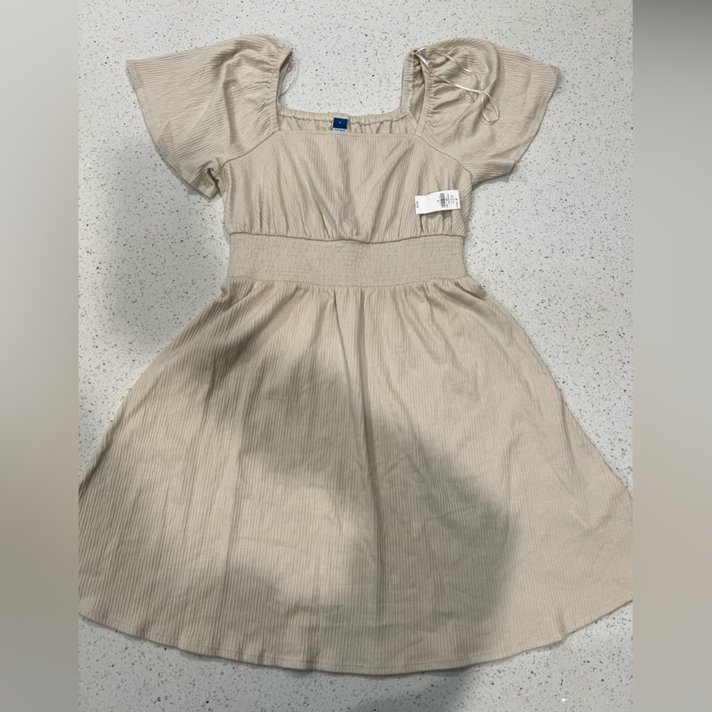 Beige Short Sleeve Dress